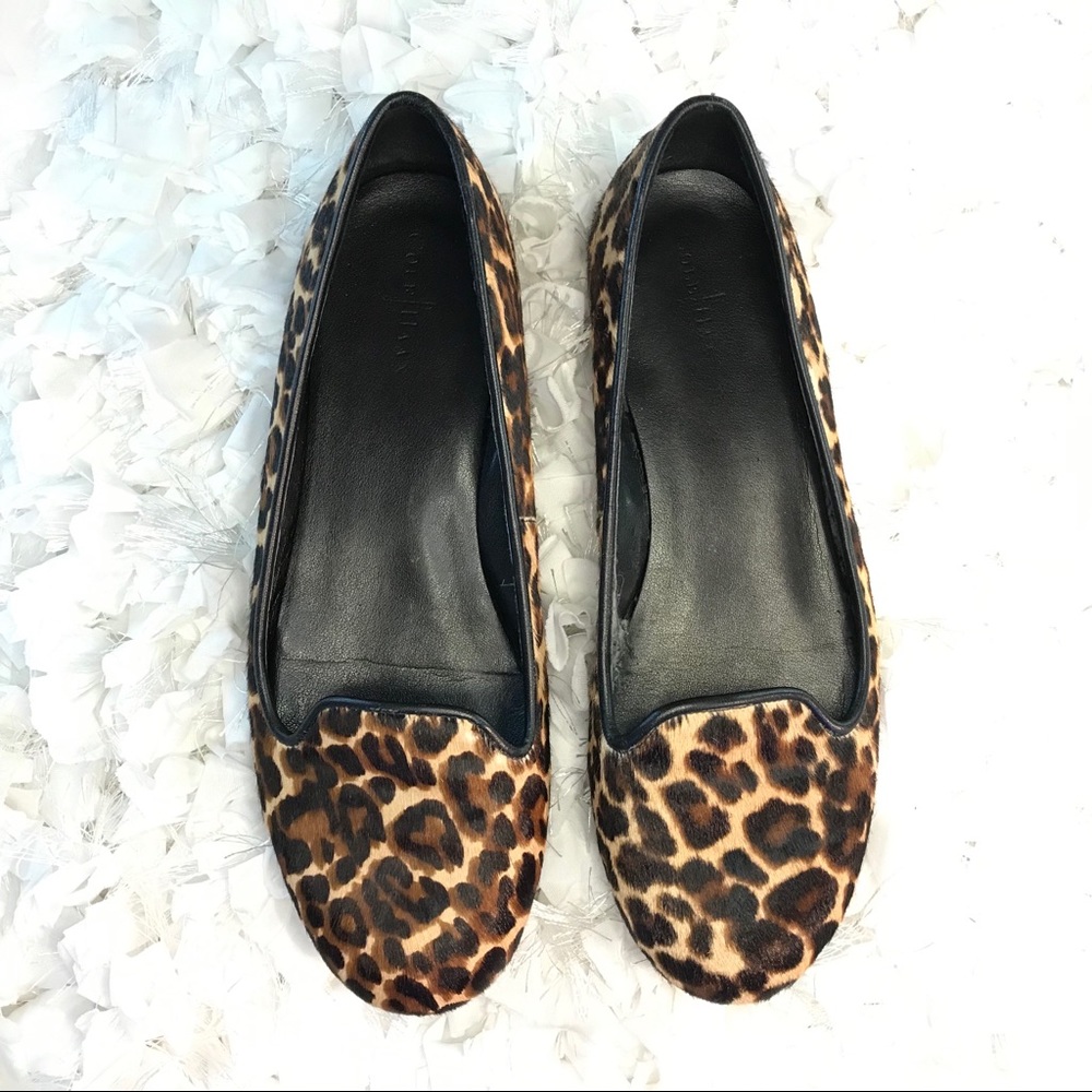 Cole Han animal print calf hair flats
